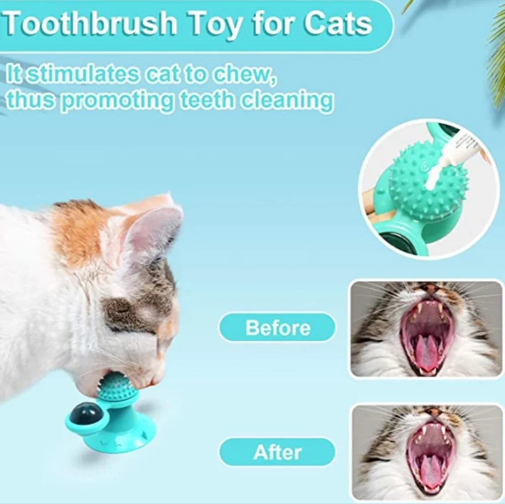 Cat Windmill Spinning‎ Toy, Interactive Cat Toy Cat Pet Grooming